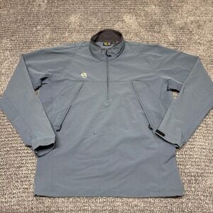 Mountain Hardwear Mens XL Quarter‎ Zip Pullover Outdoor Blue Gray Fleece